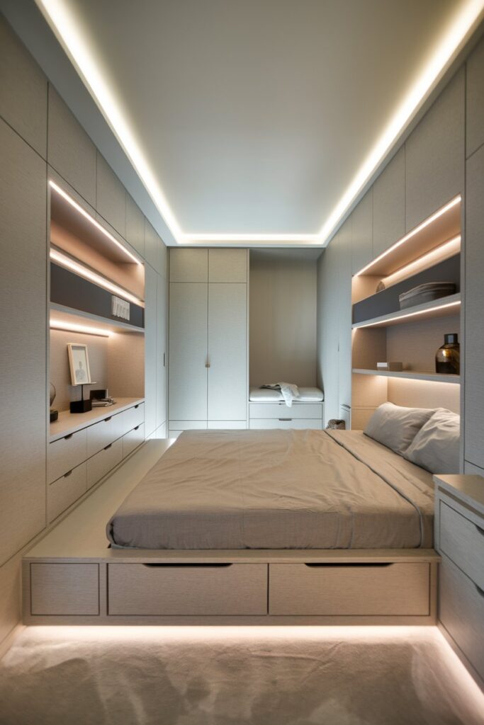 Master Bedroom with Built-In Storage Solutions