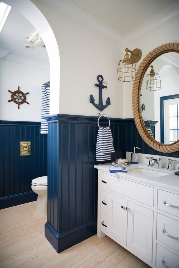 Nautical-Inspired Half Bath