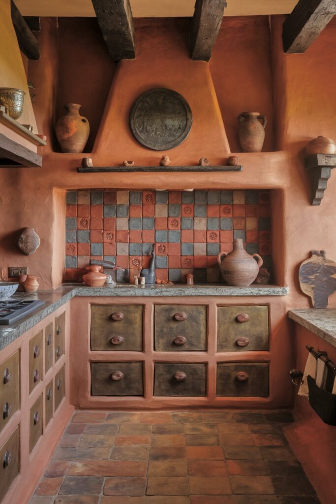 Orange Spice Cabinets for a Warm and Inviting Kitchen
