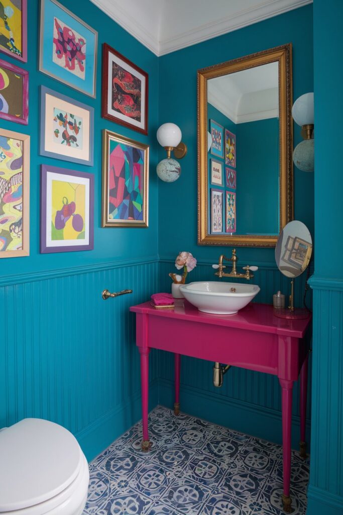Colorful Powder Room