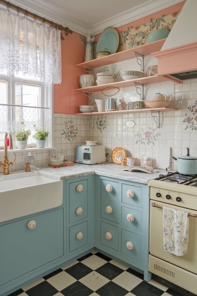 Robin’s Egg Blue Cabinets for a Vintage-Inspired Space