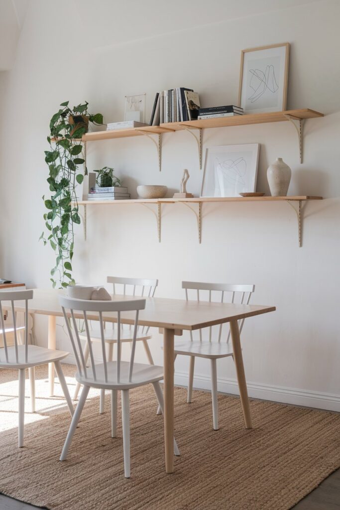 Floating Shelves with Curated Decor