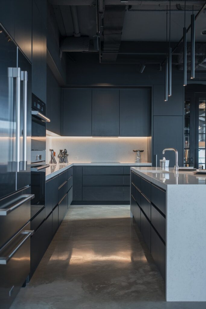 Matte Black Cabinets for Modern Elegance