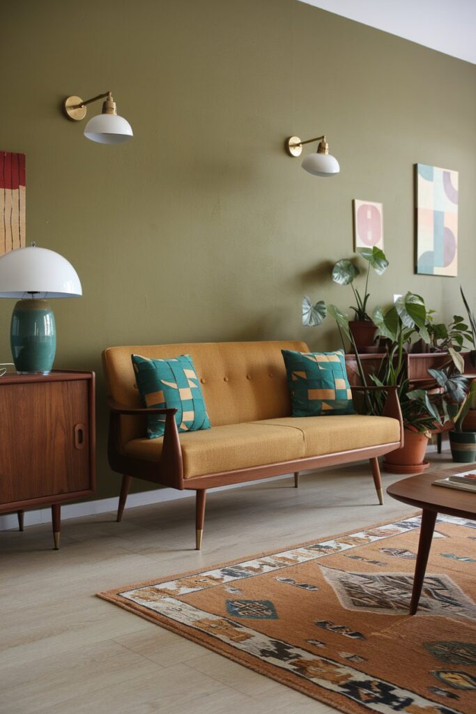 Retro Color Palettes Mustard, Teal & Olive Green