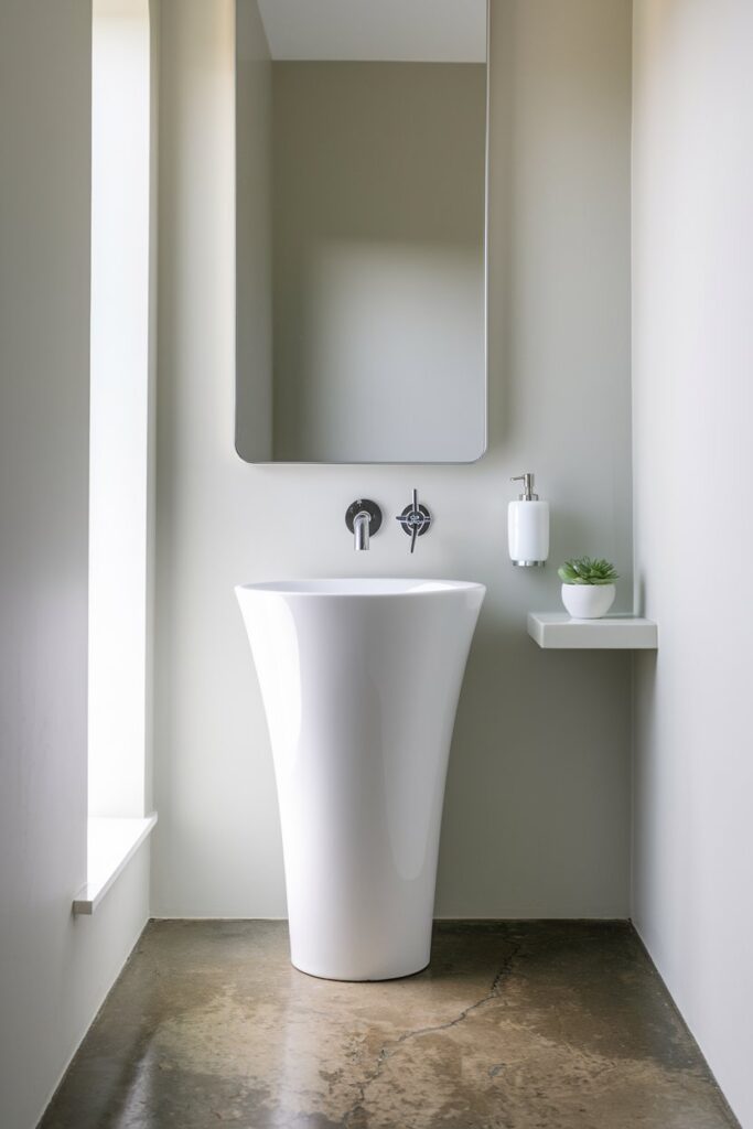 Sleek Pedestal Sink for a Clean Look