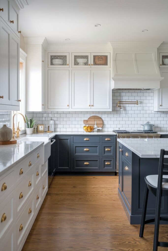 Two-Tone Cabinets Light Uppers, Dark Lowers