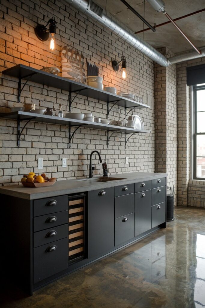 Charcoal Gray Cabinets for a Sleek Industrial Edge