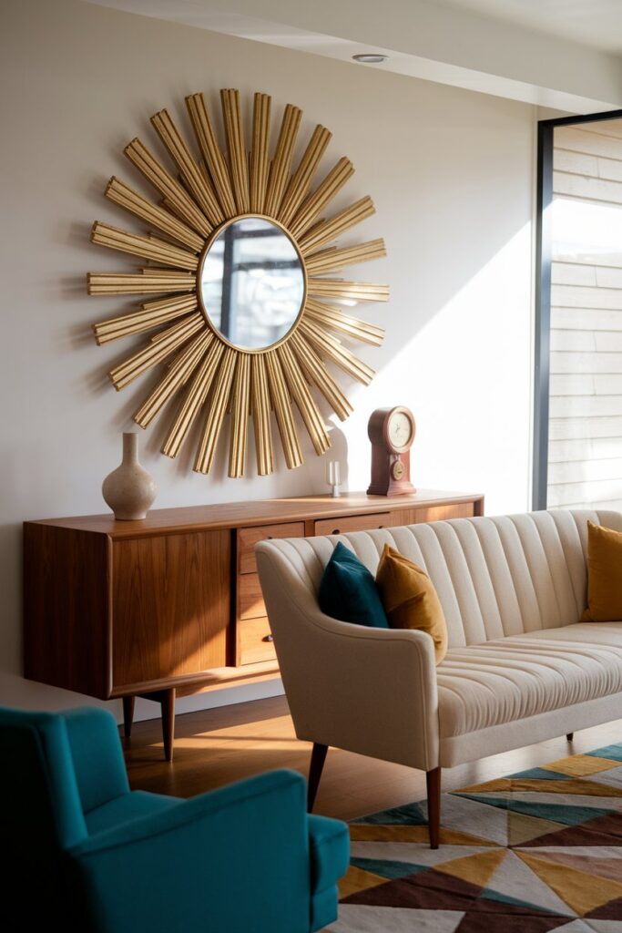 Sunburst Mirrors as Wall Focal Points