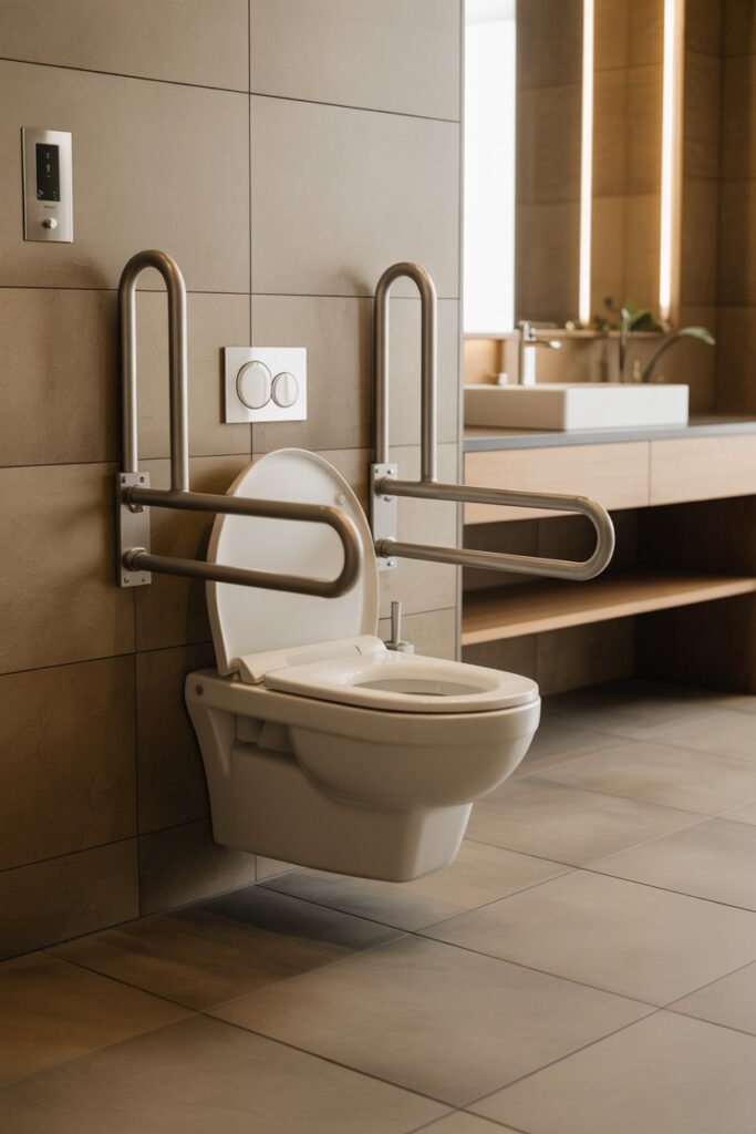 Wall-Mounted Toilets with Adjustable Heights