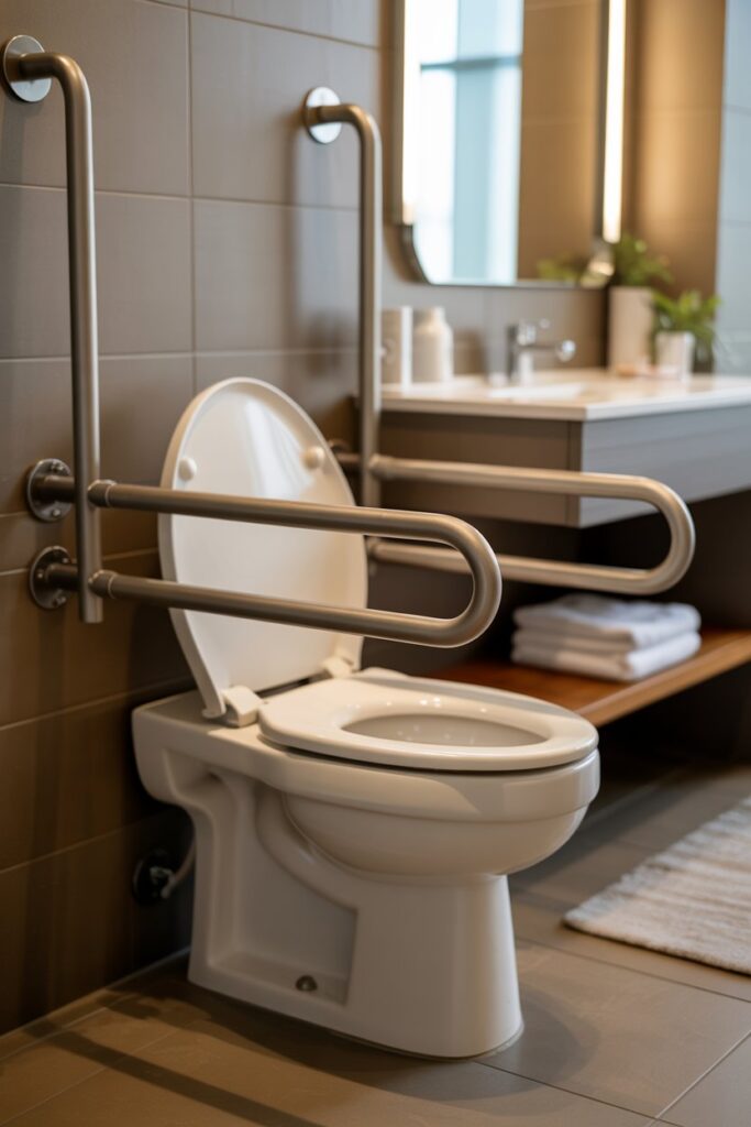 Grab Bars Next to Toilets for Support