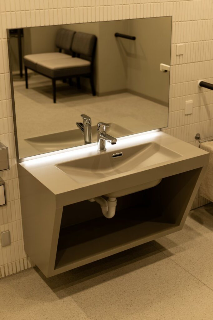 Wall-Mounted Sinks with Knee Clearance