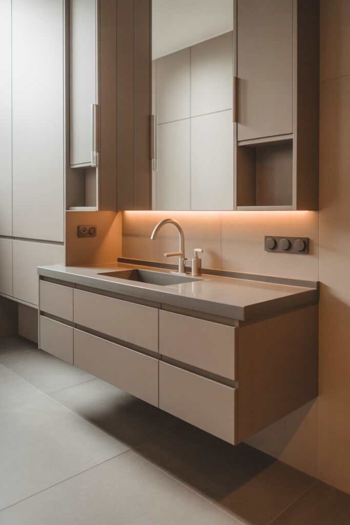 Height-Adjustable Vanities for Seated Use