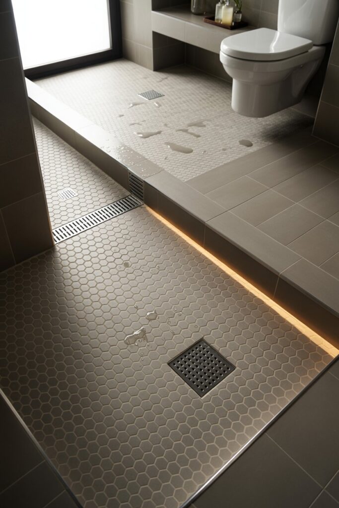 Anti-Slip Flooring Materials for Entire Bathroom
