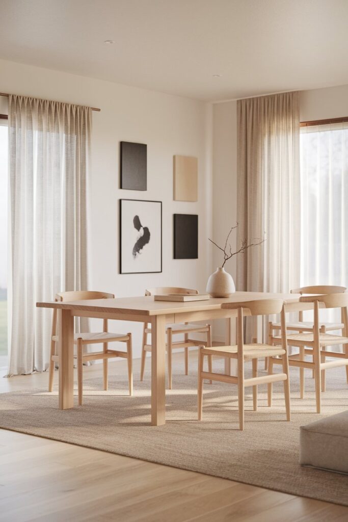 Minimalist Japandi Dining Room Design