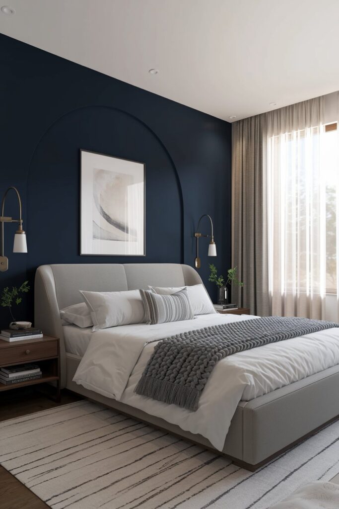 Navy Blue Accent Wall