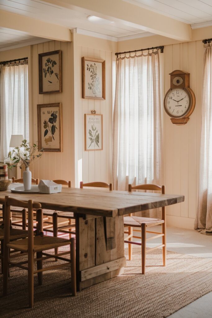 Rustic Wooden Farmhouse Dining Table