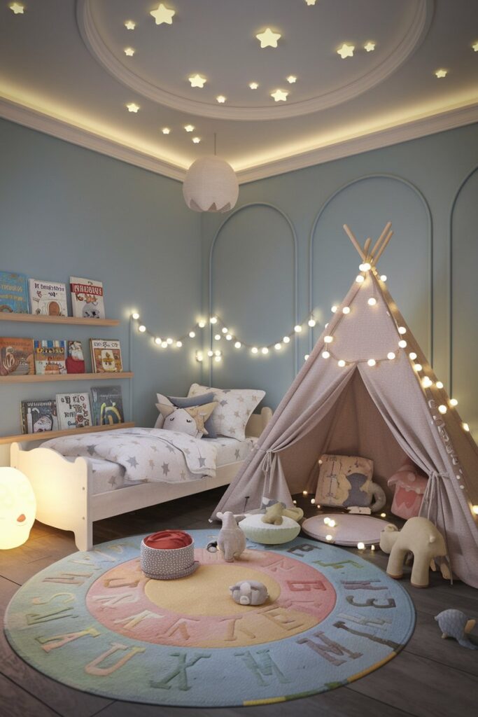 Cozy Toddler Room with Play Tent Corner