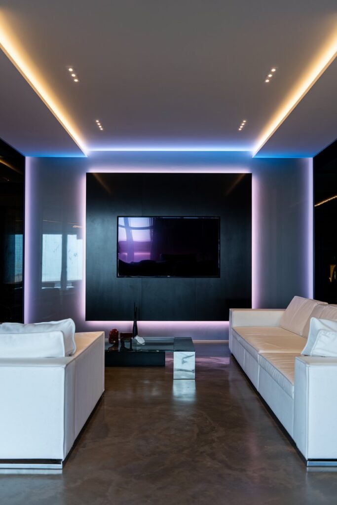 LED Backlit TV Wall