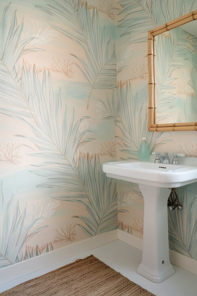 Beachy Wallpaper with Tropical or Ocean Motifs