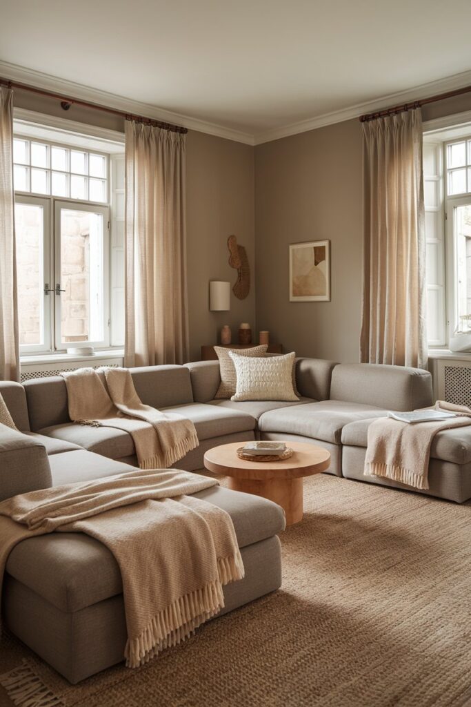 Grey and Beige (“Greige”) Living Room for Soft Warmth
