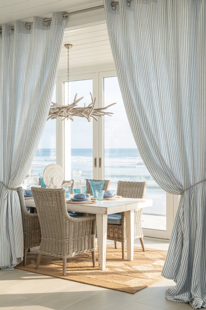 Striped Curtains for a Casual Coastal Feel