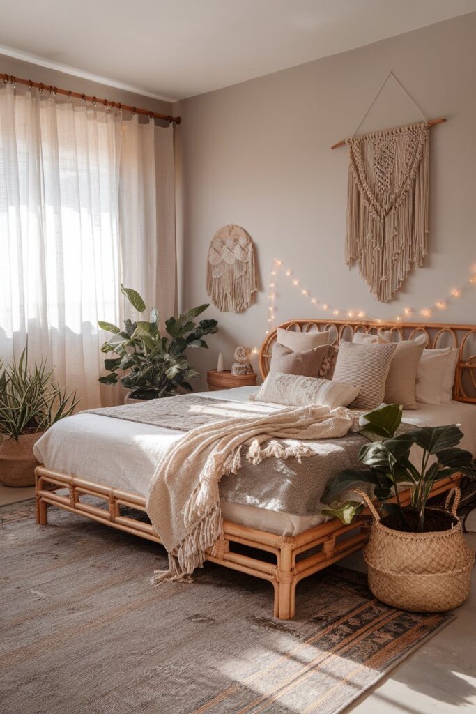 Grey Bohemian Bedroom