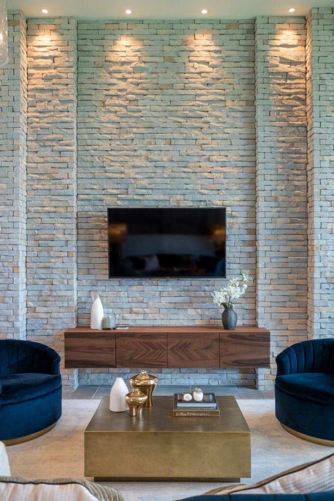 Stone Accent TV Wall