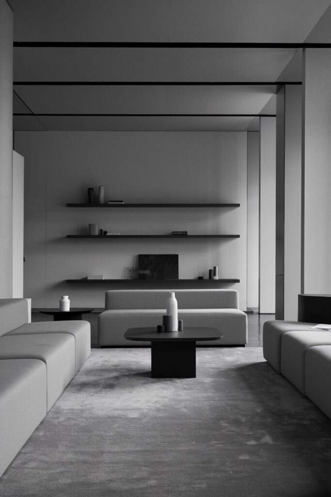 Monochrome Grey Living Room for Sleek Minimalism