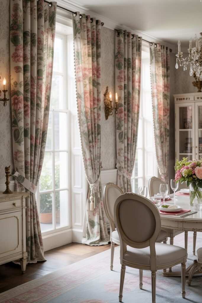 Printed Floral Curtains for a Classic Charm