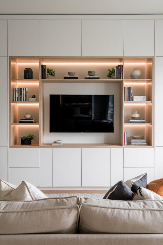 TV Inside a Media Cabinet