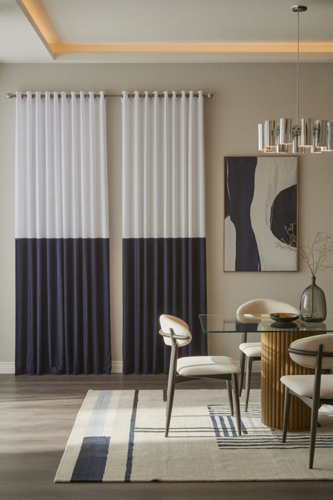 Two-Toned Curtains for a Stylish Contrast