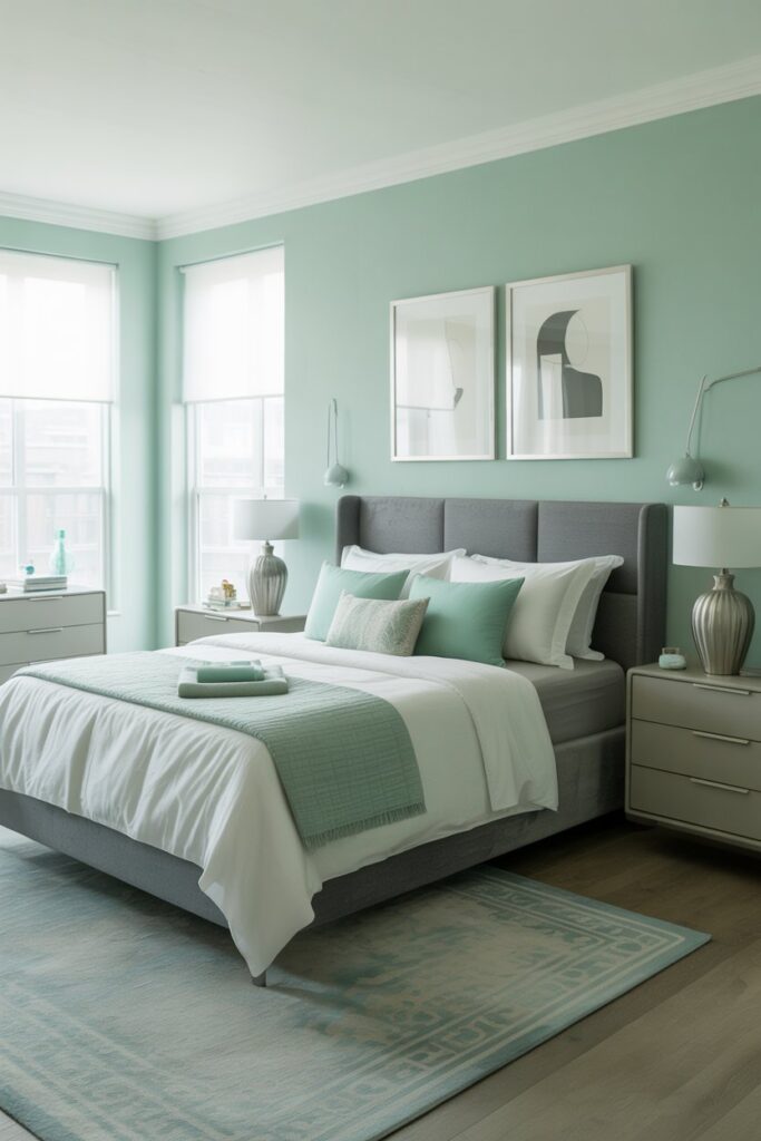 Mint and Gray Bedroom Combo