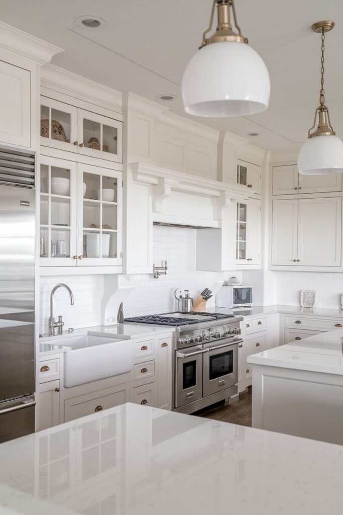 Transitional White Kitchen Blending Classic and Modern