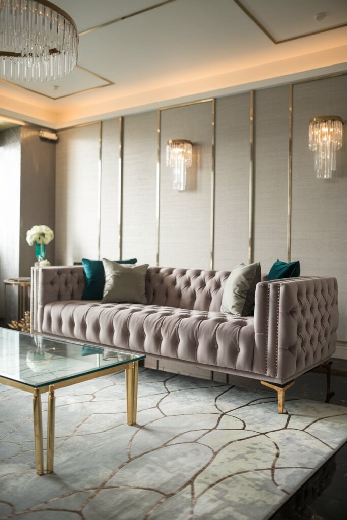 Grey Velvet Sofa for a Touch of Glam