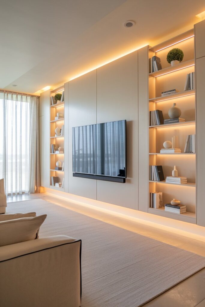 Symmetrical Built-In Shelves