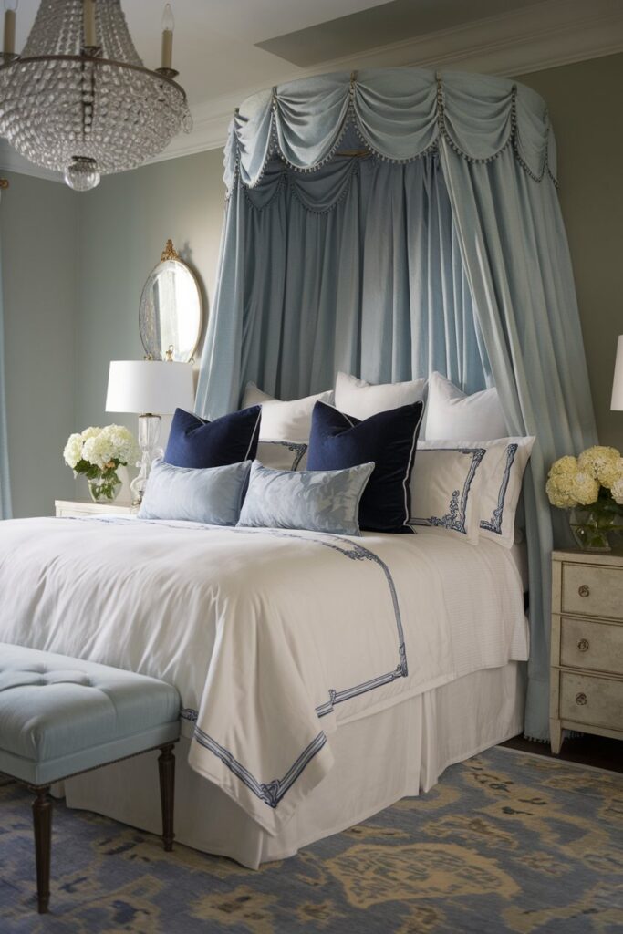 Blue Canopy Bed Curtains