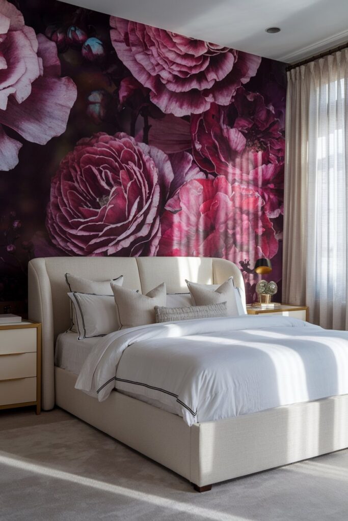 Statement Wall with Bold Wallpaper or Murals