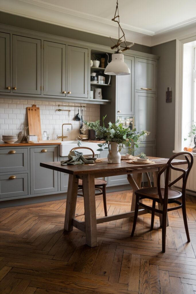 Herringbone Wood Kitchen Flooring
