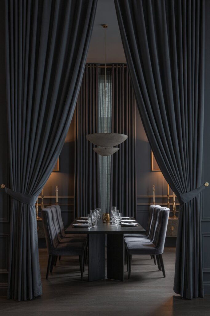Dark Curtains for a Moody Sophisticated Ambience
