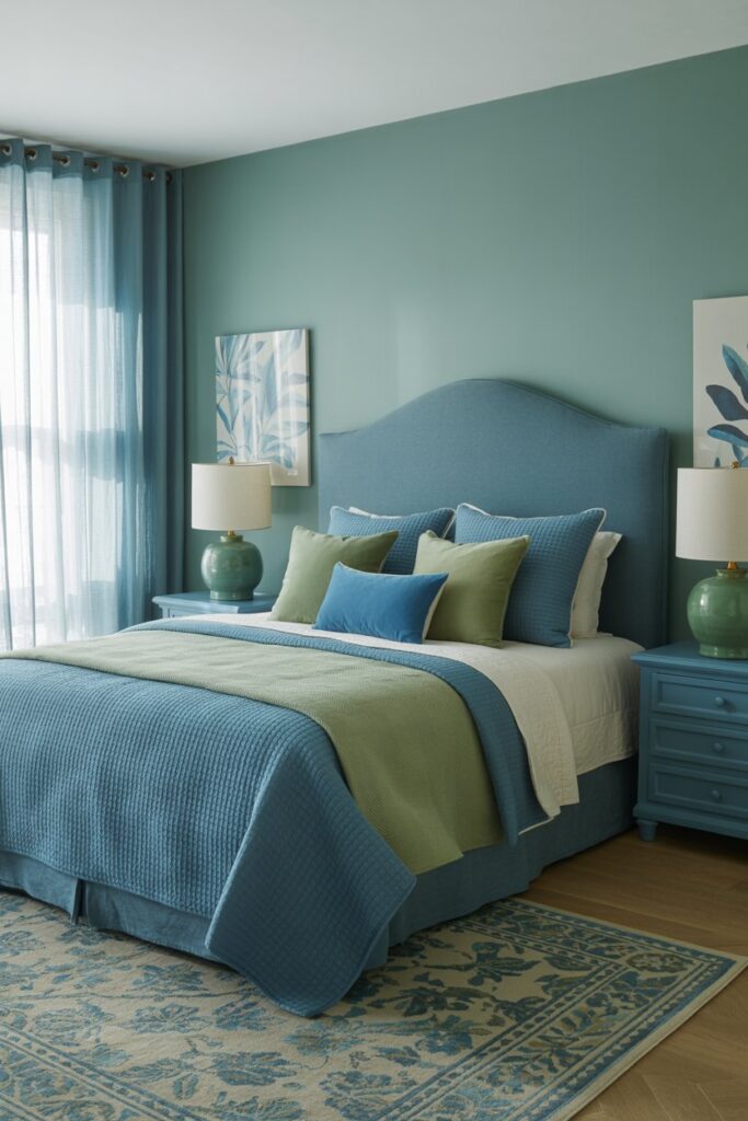 Green and Blue Bedroom Palette