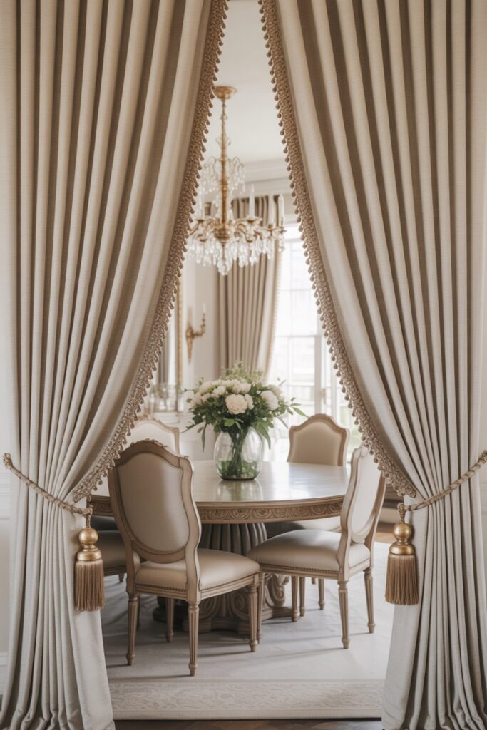 Curtains with Decorative Tiebacks or Holdbacks