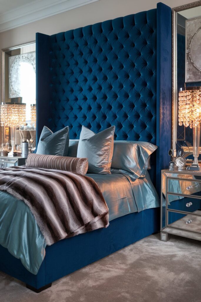 Velvet Upholstered Bed for a Luxe Look