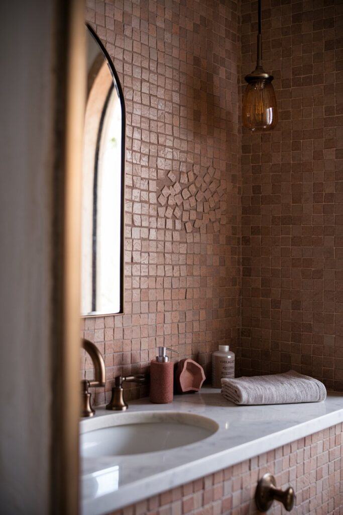 Terracotta Mosaic Tile Backsplash