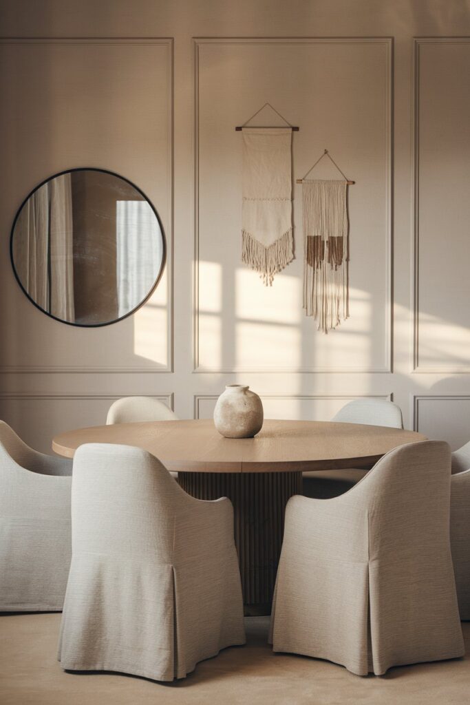Japandi Dining Room with Neutral Color Palette