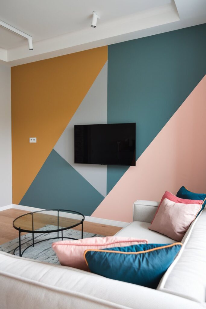 Color Block TV Wall