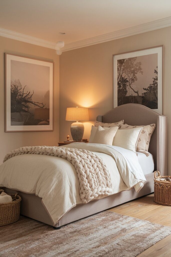 Warm Neutral Bedroom with Soft Textures