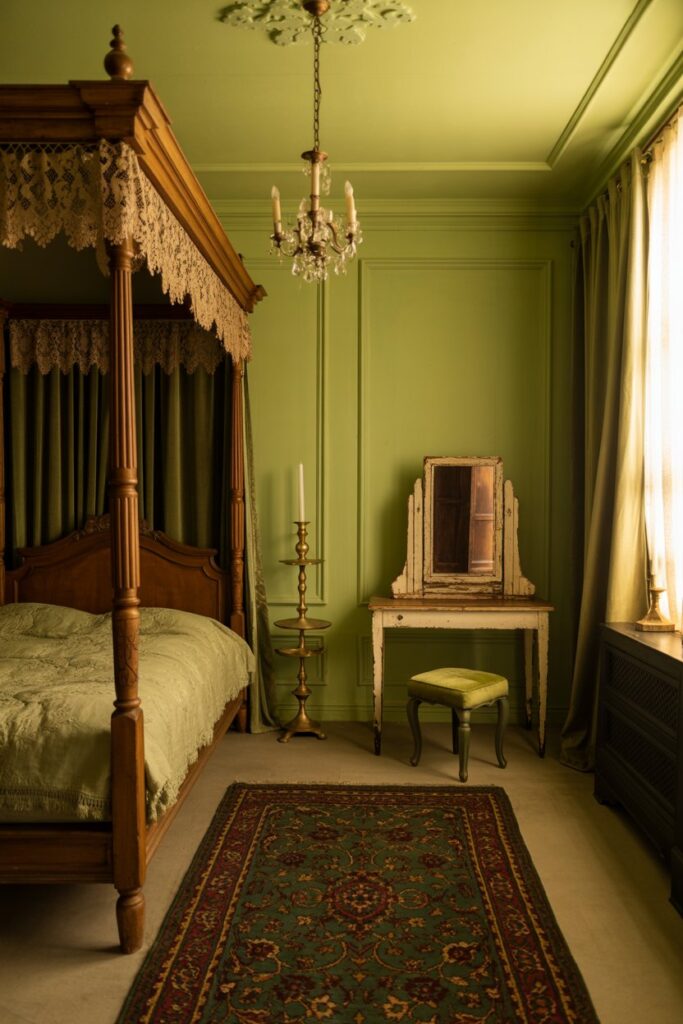 Vintage Green Bedroom Style