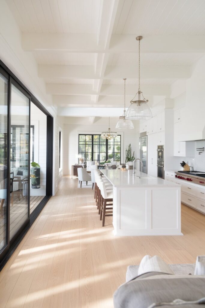 White Kitchen with Open Concept Layout