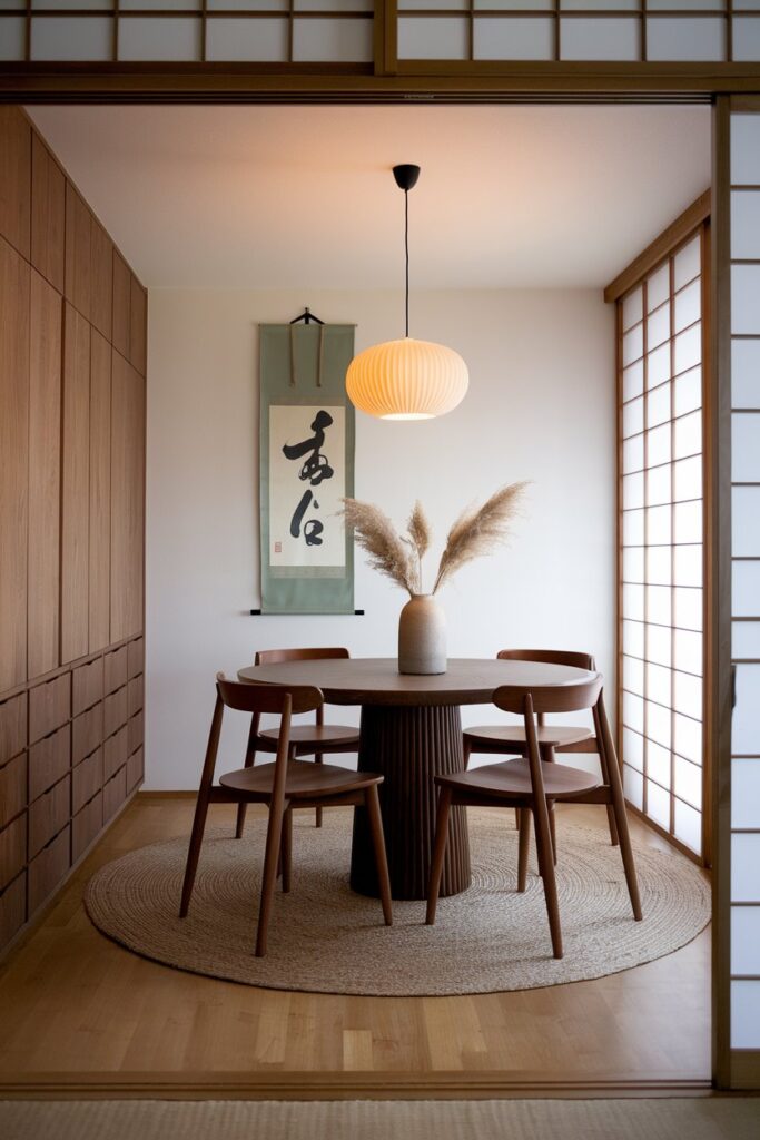Japandi Dining Room with Built-In Storage