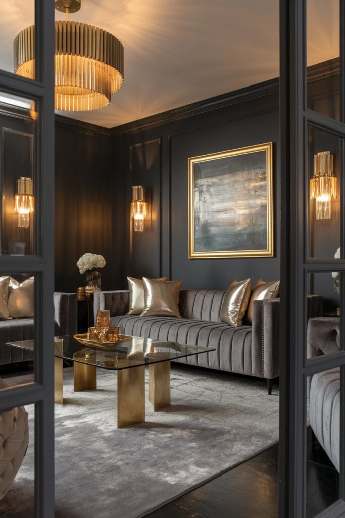 Grey and Gold Living Room for Modern Elegance